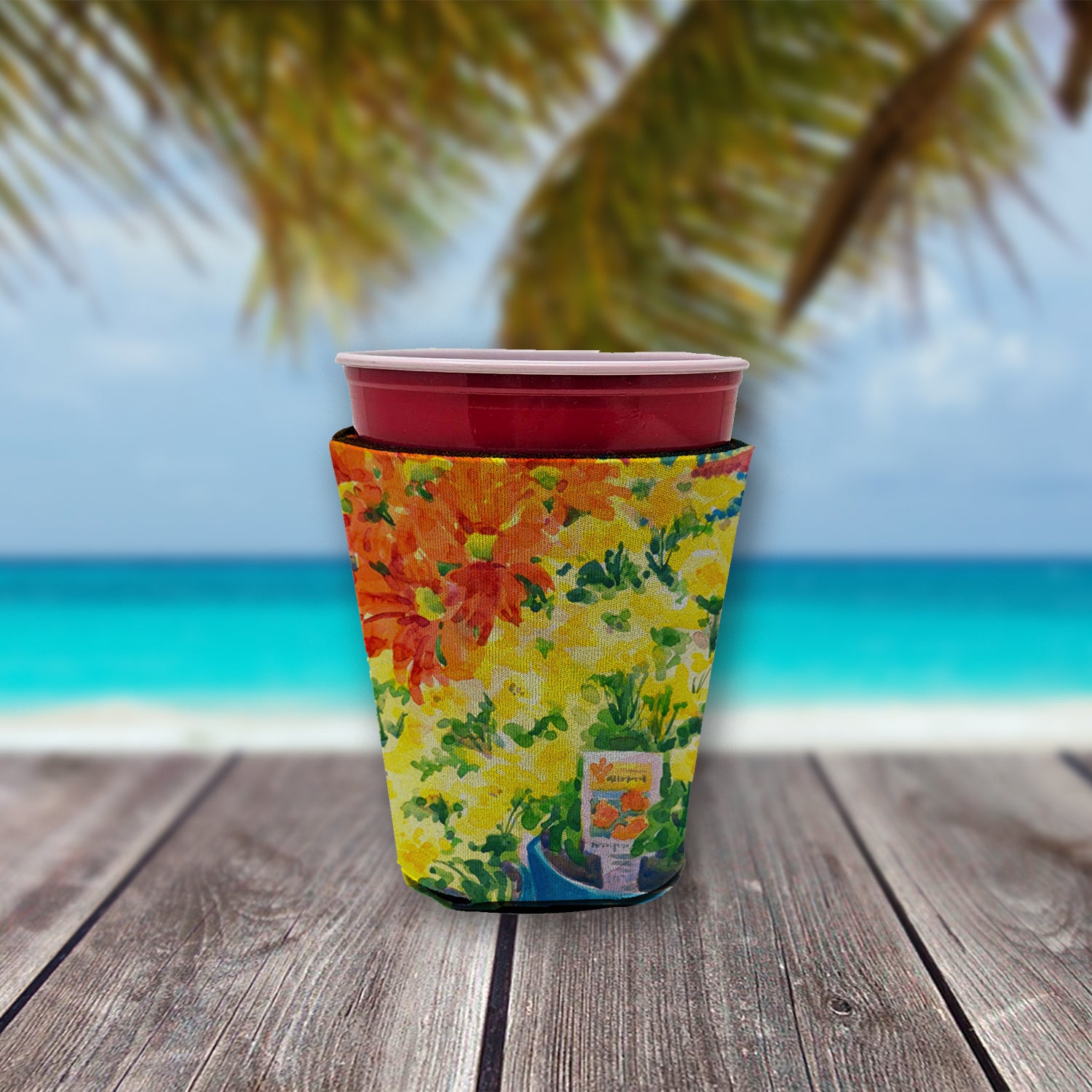 Caroline's Treasures Flower - Mums Cup Hugger - Reusable Party Cup Sleeve with Personality