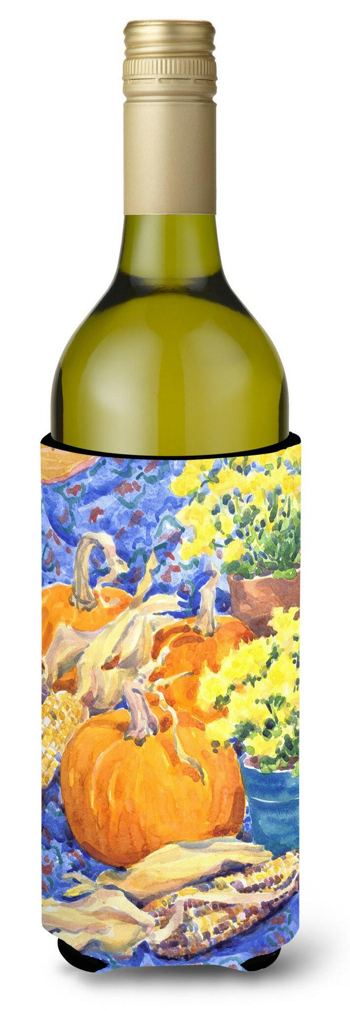 Flower - Mums Wine Bottle Beverage Insulator Beverage Insulator Hugger 6006LITERK by Caroline&#39;s Treasures