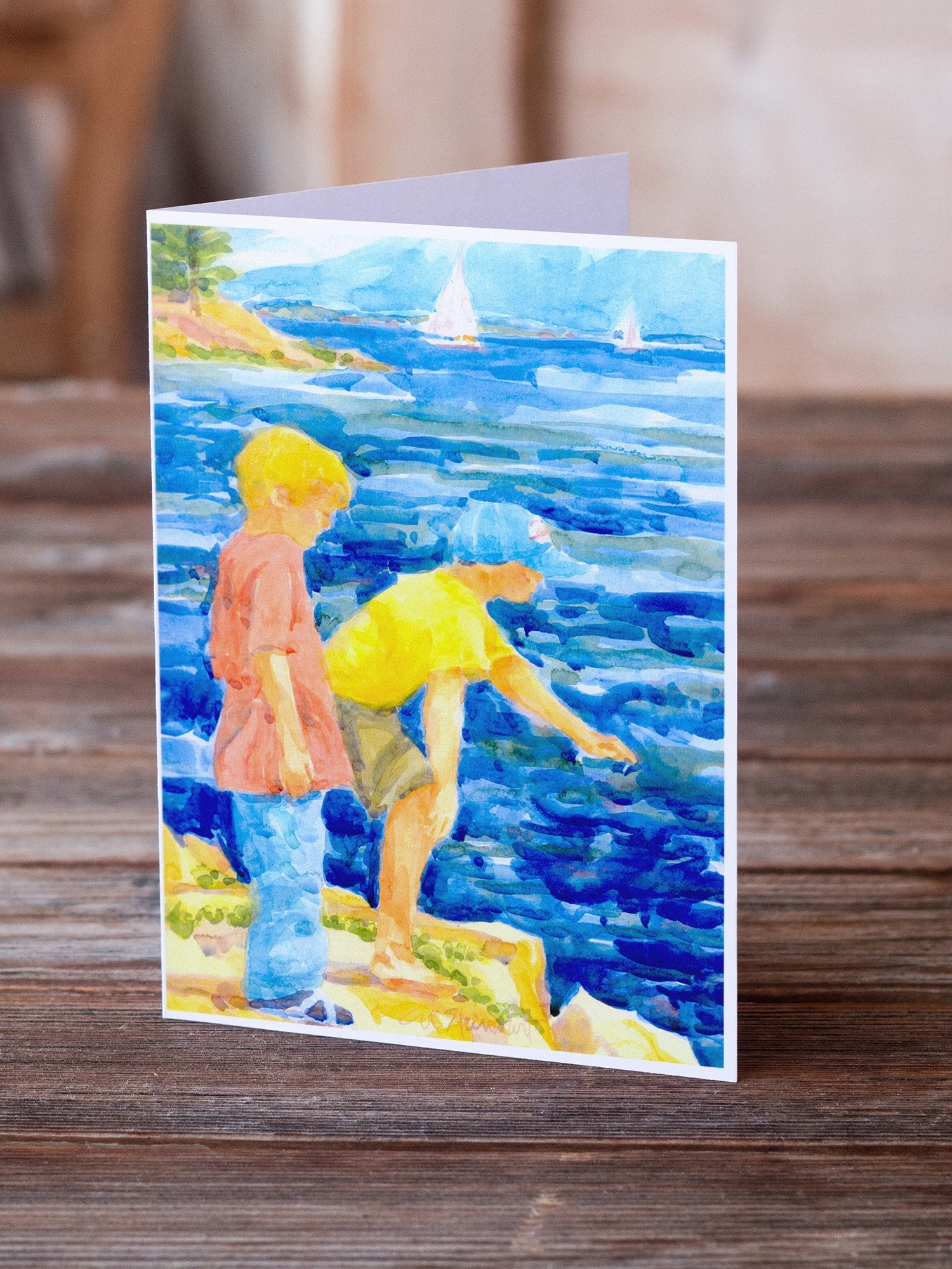 Buy this The Boys at the water Greeting Cards and Envelopes Pack of 8