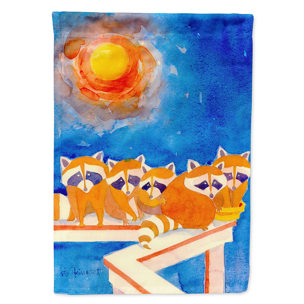 Raccoons on the porch  Flag Canvas House Size