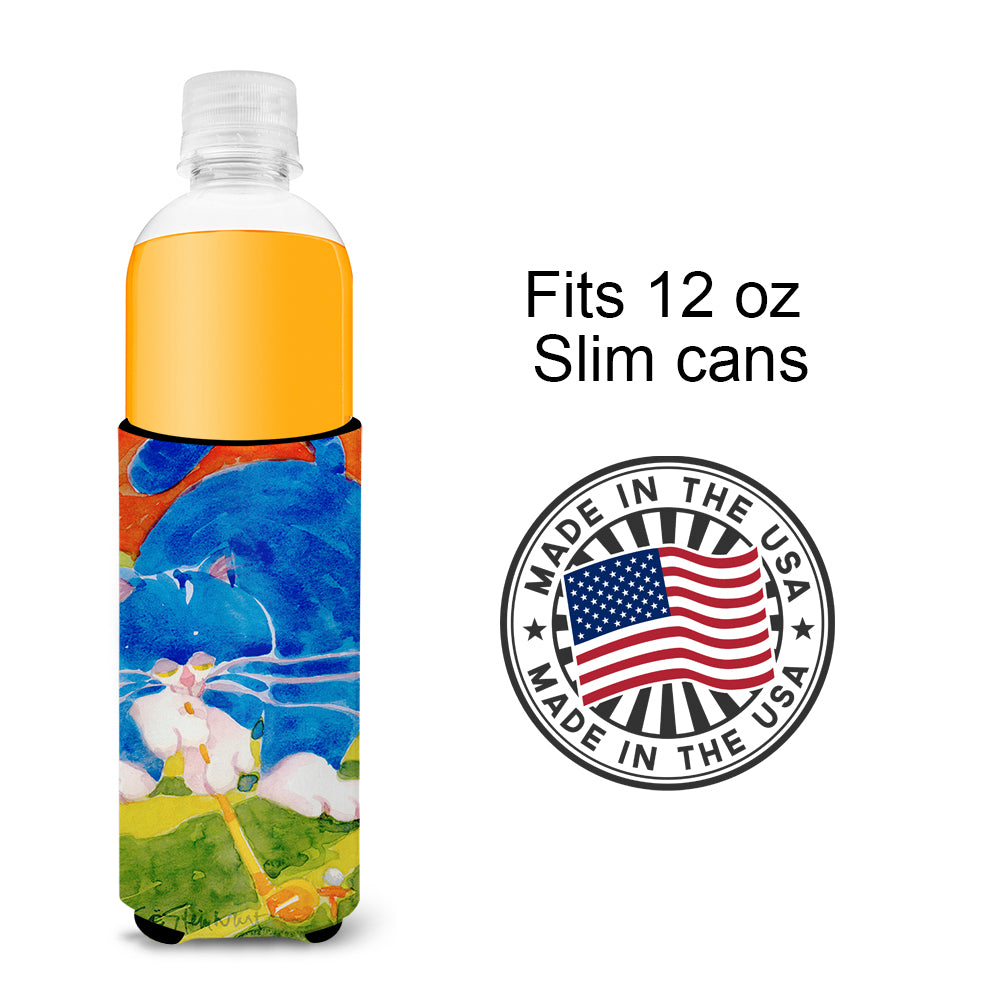Big Blue the Cat Golfer Ultra Beverage Insulators for slim cans 6011MUK.