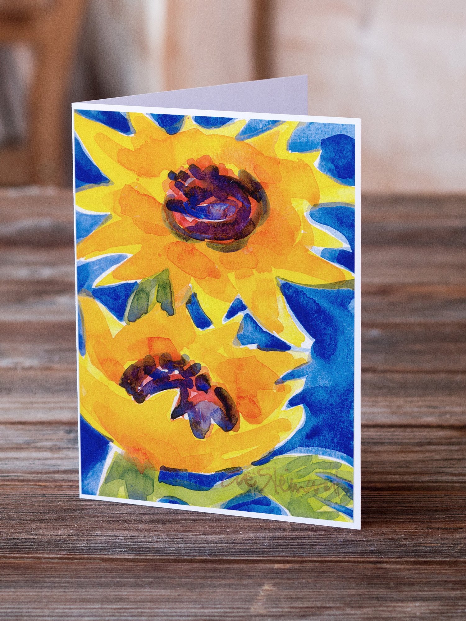 Flower - Sunflower Greeting Cards and Envelopes Pack of 8 - the-store.com