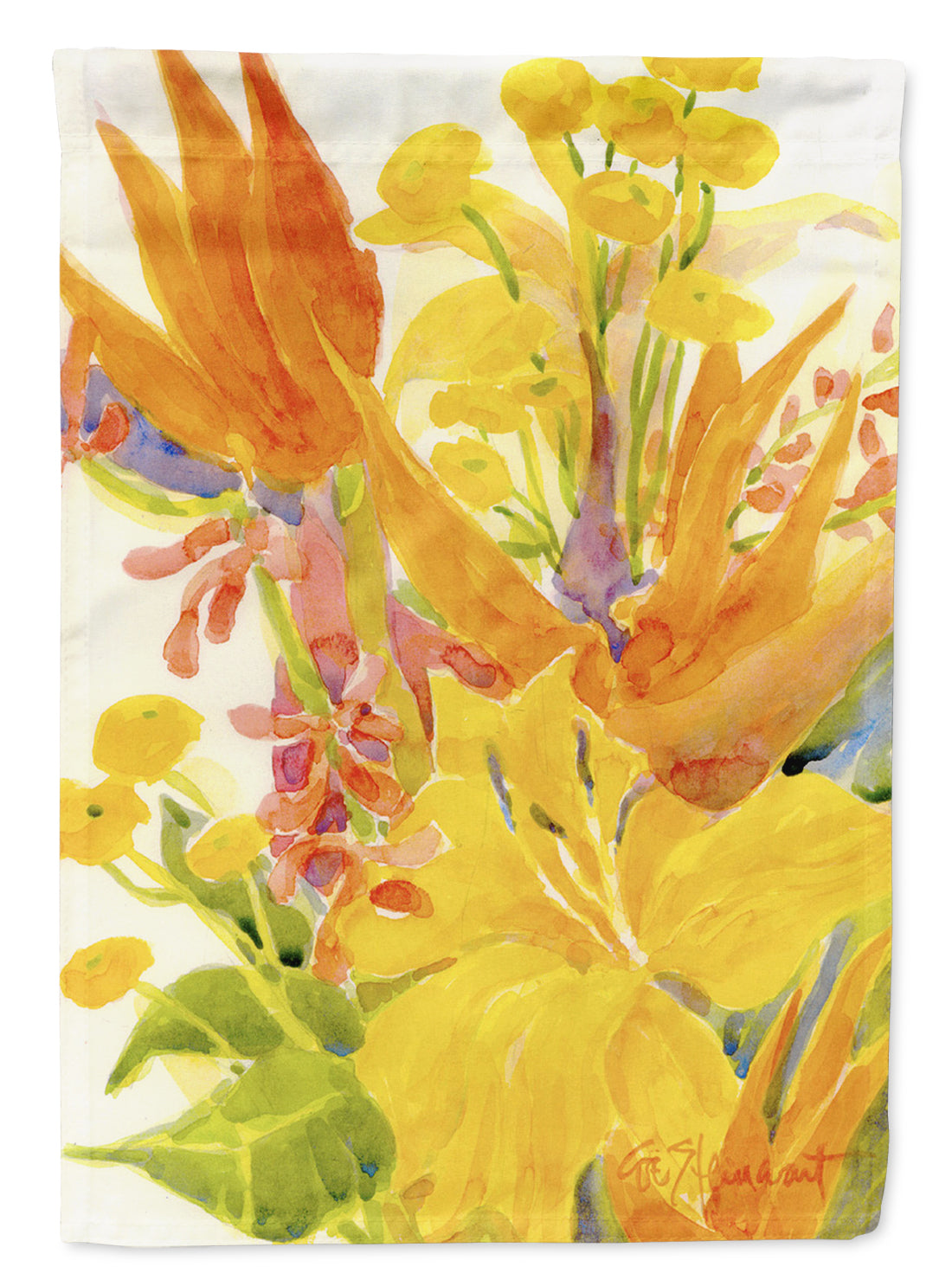 Flower - Bird of Paradise and Hibiscus  Flag Canvas House Size  the-store.com.