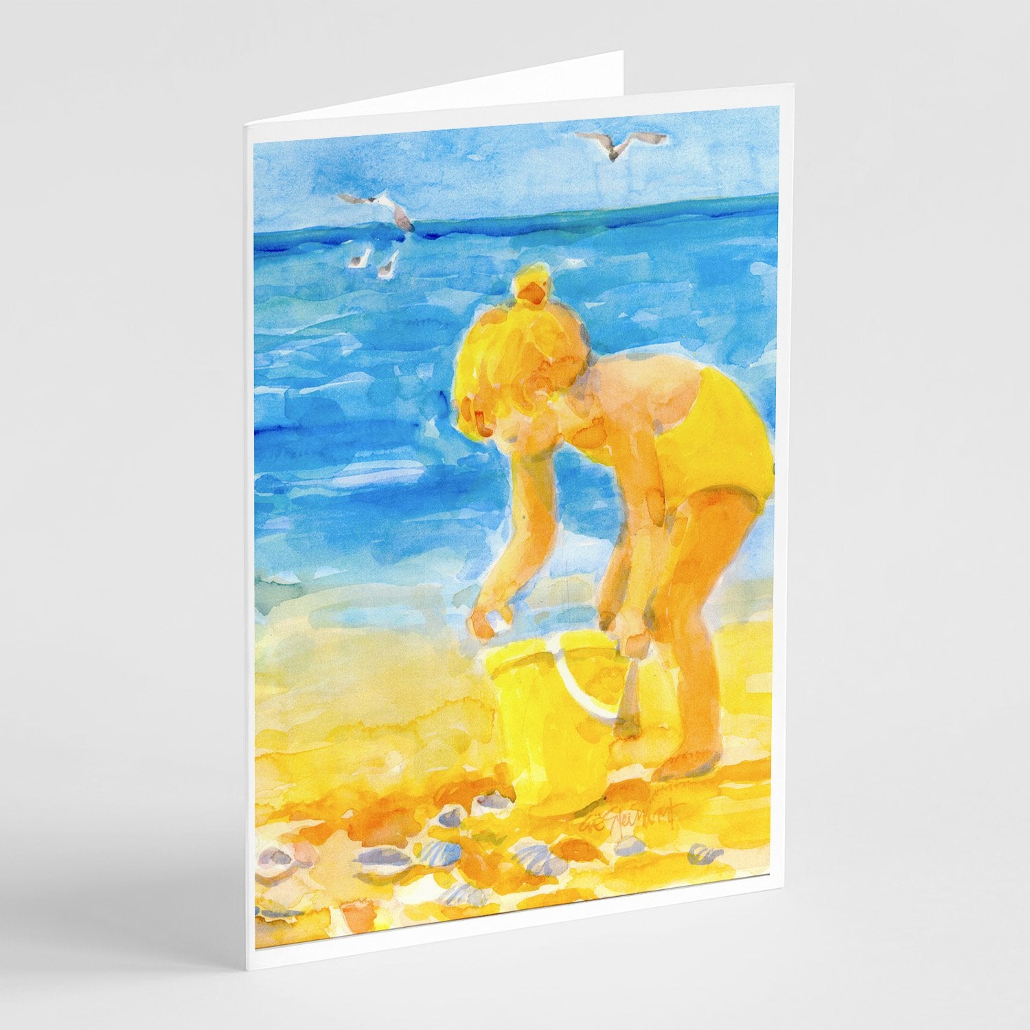 Buy this Little Girl at the beach Greeting Cards and Envelopes Pack of 8