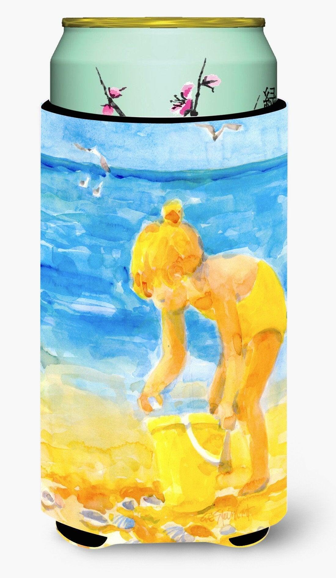 Little Girl at the beach  Tall Boy Beverage Insulator Beverage Insulator Hugger by Caroline&#39;s Treasures