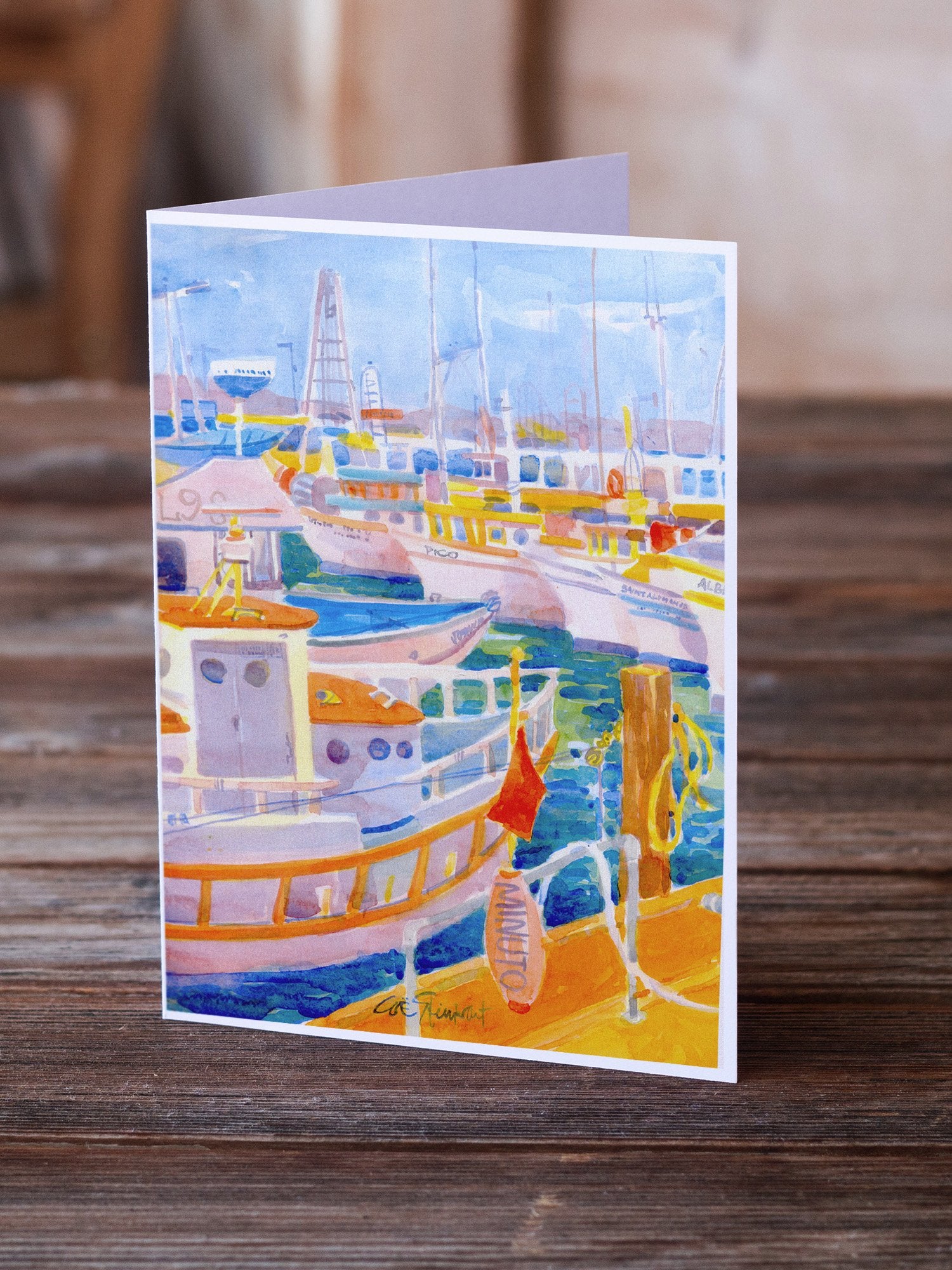 Shirmp Boats Greeting Cards and Envelopes Pack of 8 - the-store.com