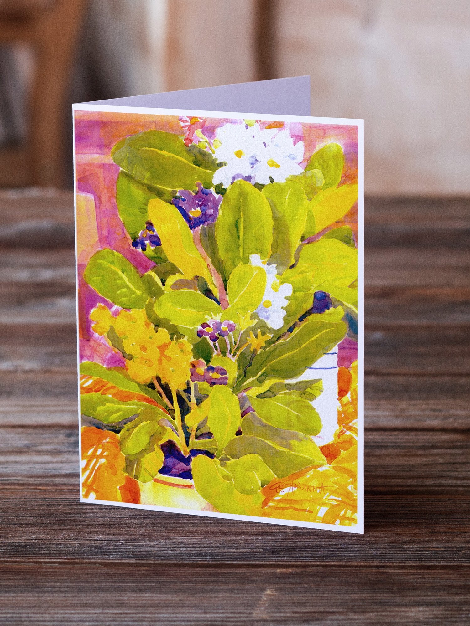 Flower Greeting Cards and Envelopes Pack of 8 - the-store.com