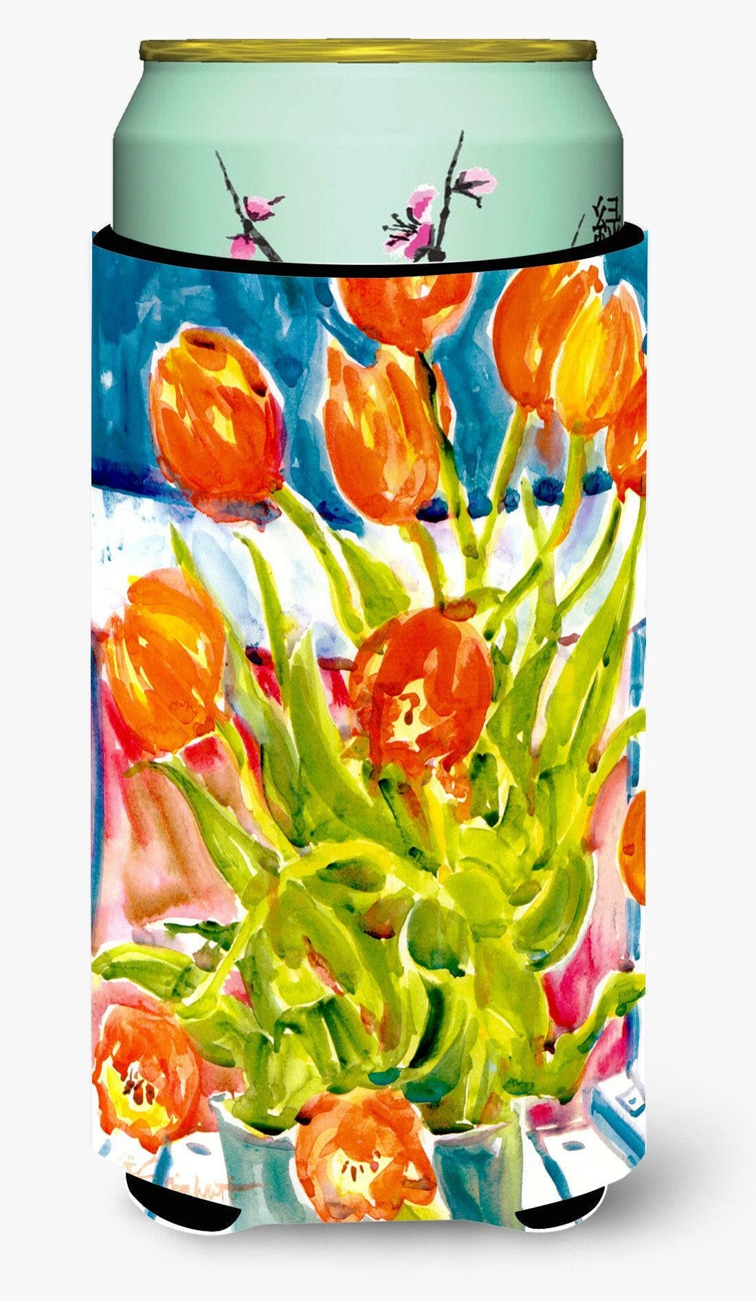 Flowers - Tulips  Tall Boy Beverage Insulator Beverage Insulator Hugger by Caroline&#39;s Treasures
