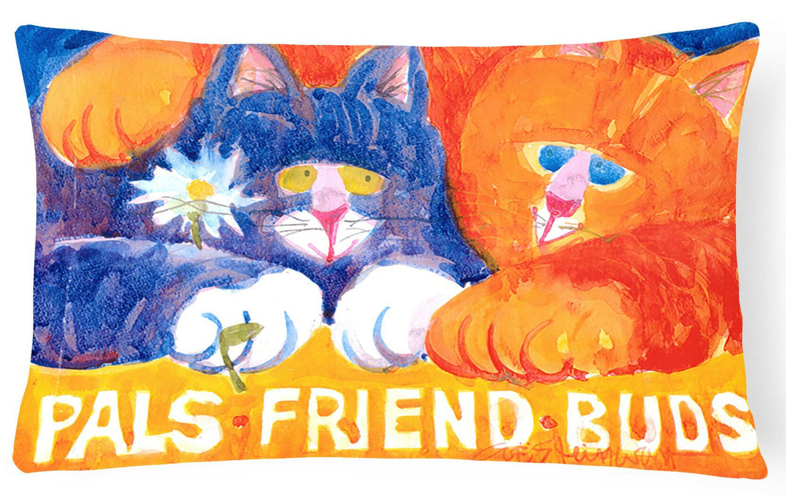 Cats Pals Friends Buds  Decorative   Canvas Fabric Pillow by Caroline's Treasures