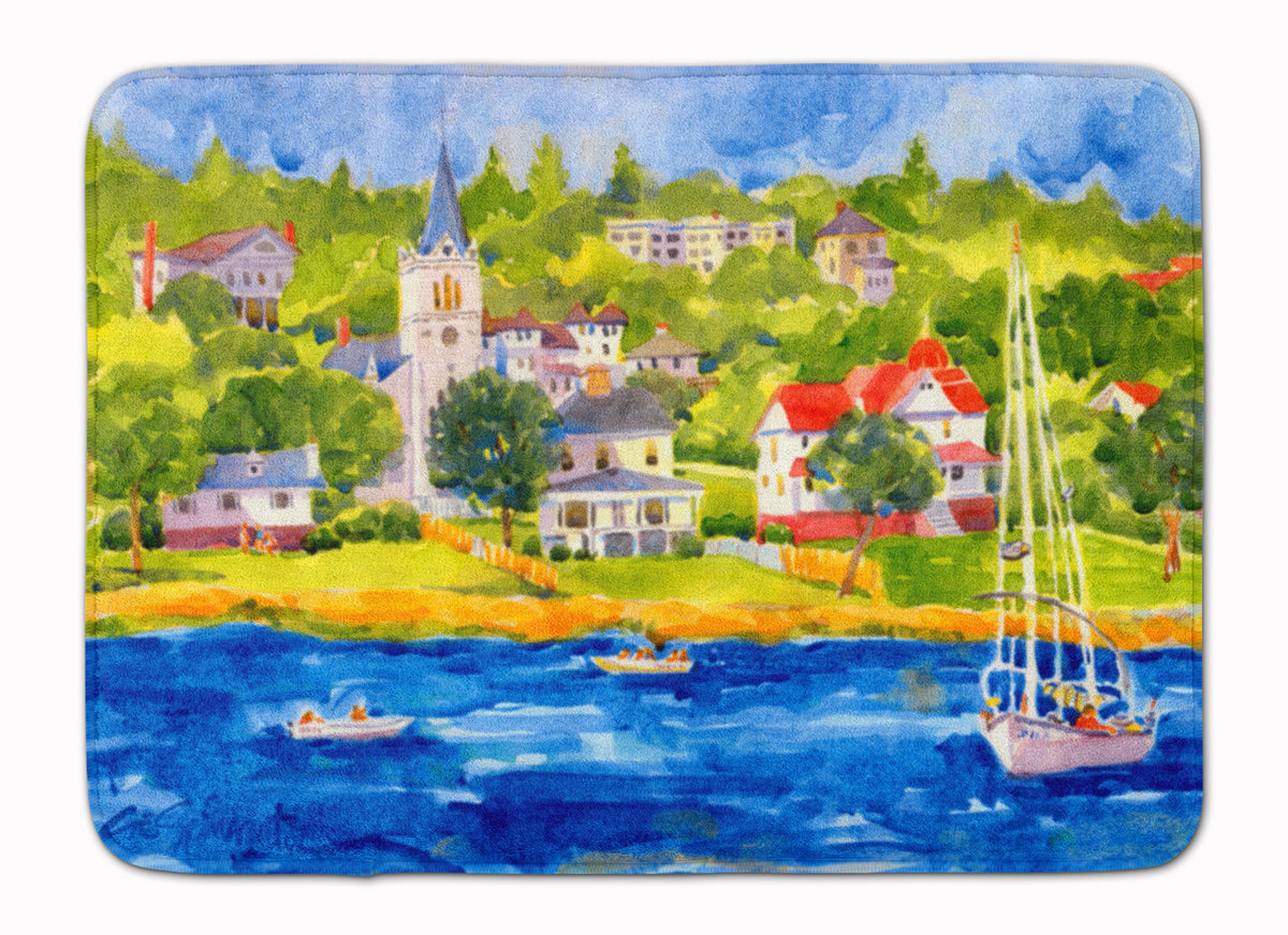 Harbour Scene with Sailboat Machine Washable Memory Foam Mat 6031RUG - the-store.com