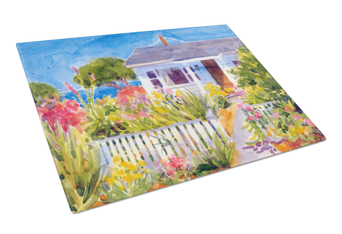 Seaside Beach Cottage  Glass Cutting Board Large by Caroline&#39;s Treasures