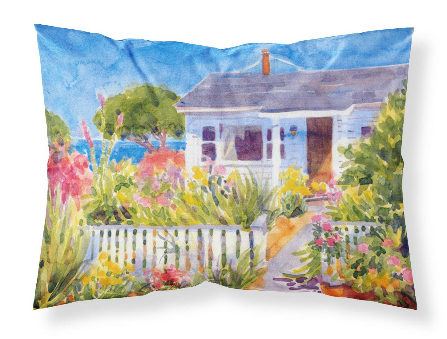 Seaside Beach Cottage  Moisture wicking Fabric standard pillowcase by Caroline's Treasures