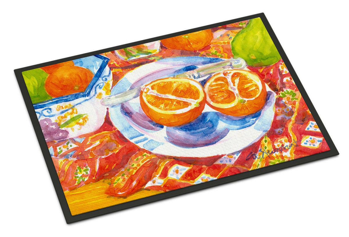 Florida Oranges Sliced for breakfast  Indoor or Outdoor Mat 24x36 Doormat - the-store.com