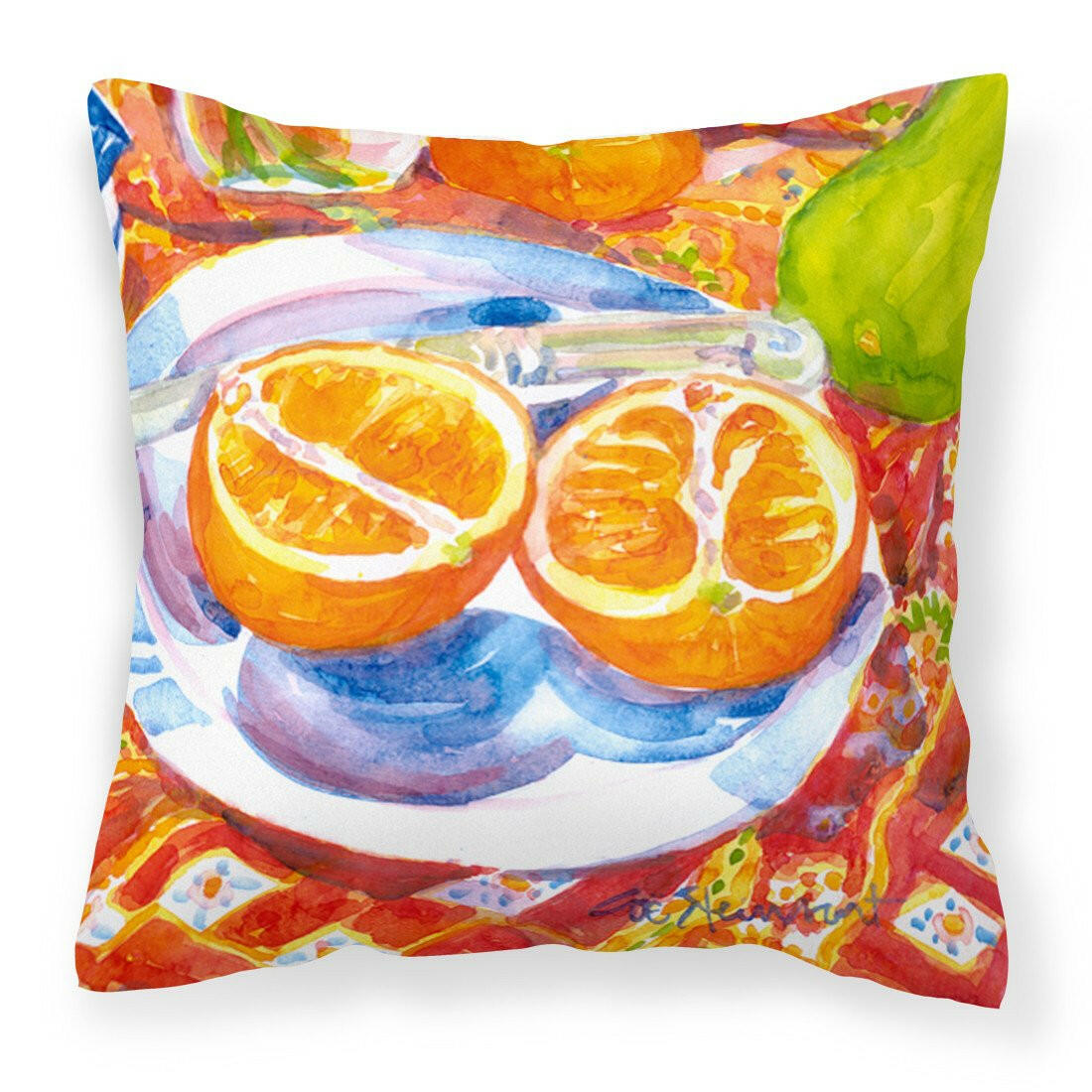 Florida Oranges Sliced for breakfast  Decorative   Canvas Fabric Pillow - the-store.com