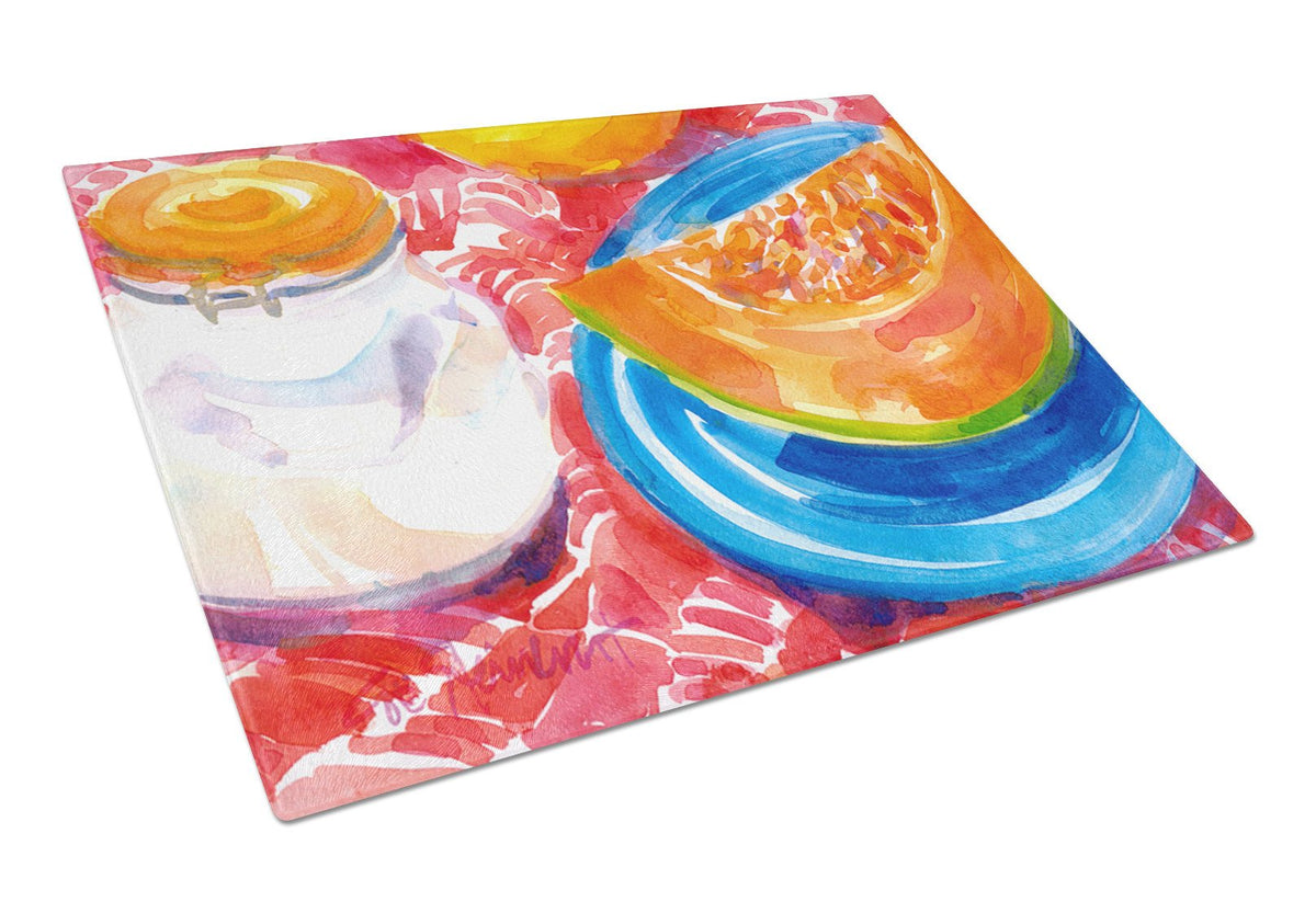A Slice of Cantelope  Glass Cutting Board Large by Caroline&#39;s Treasures