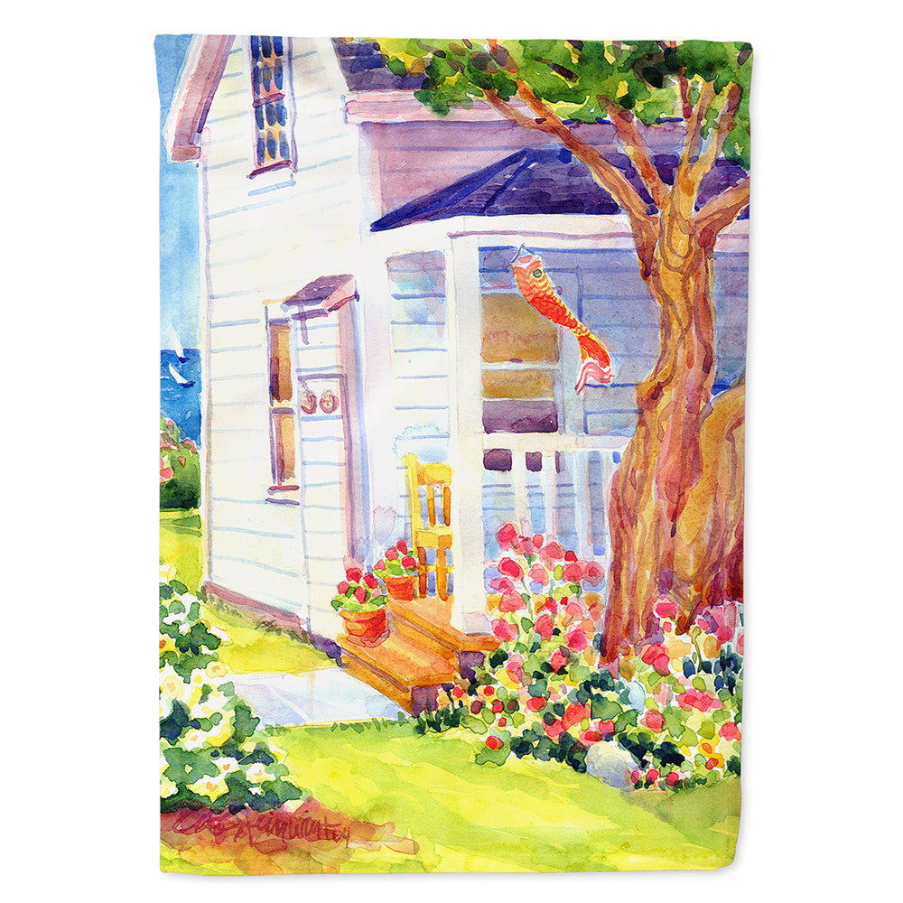 White Cottage House at the lake or Beach Flag Canvas House Size