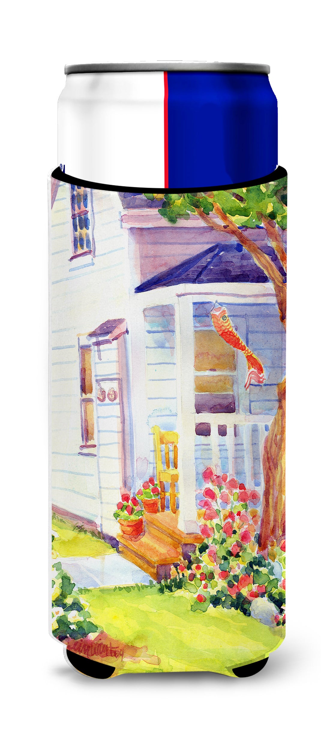 White Cottage at the beach Ultra Beverage Insulators for slim cans 6040MUK