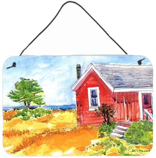 Old Red Cottage House at the lake or Beach Indoor Wall or Door Hanging Prints by Caroline&#39;s Treasures