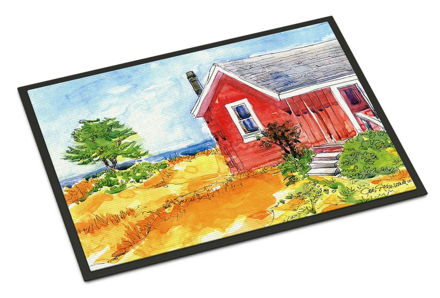 Old Red Cottage House at the lake or Beach Indoor or Outdoor Mat 24x36 Doormat - the-store.com