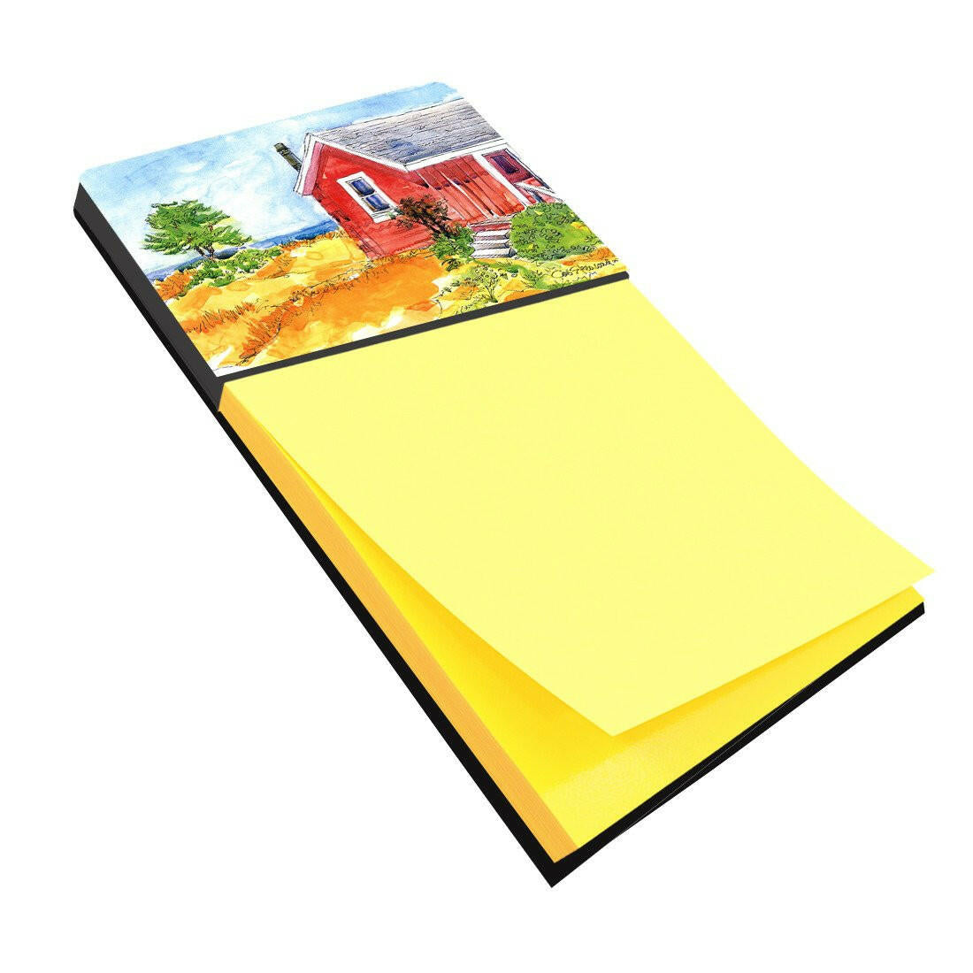 Old Red Cottage House at the lake or Beach Refiillable Sticky Note Holder or Postit Note Dispenser 6041SN by Caroline's Treasures