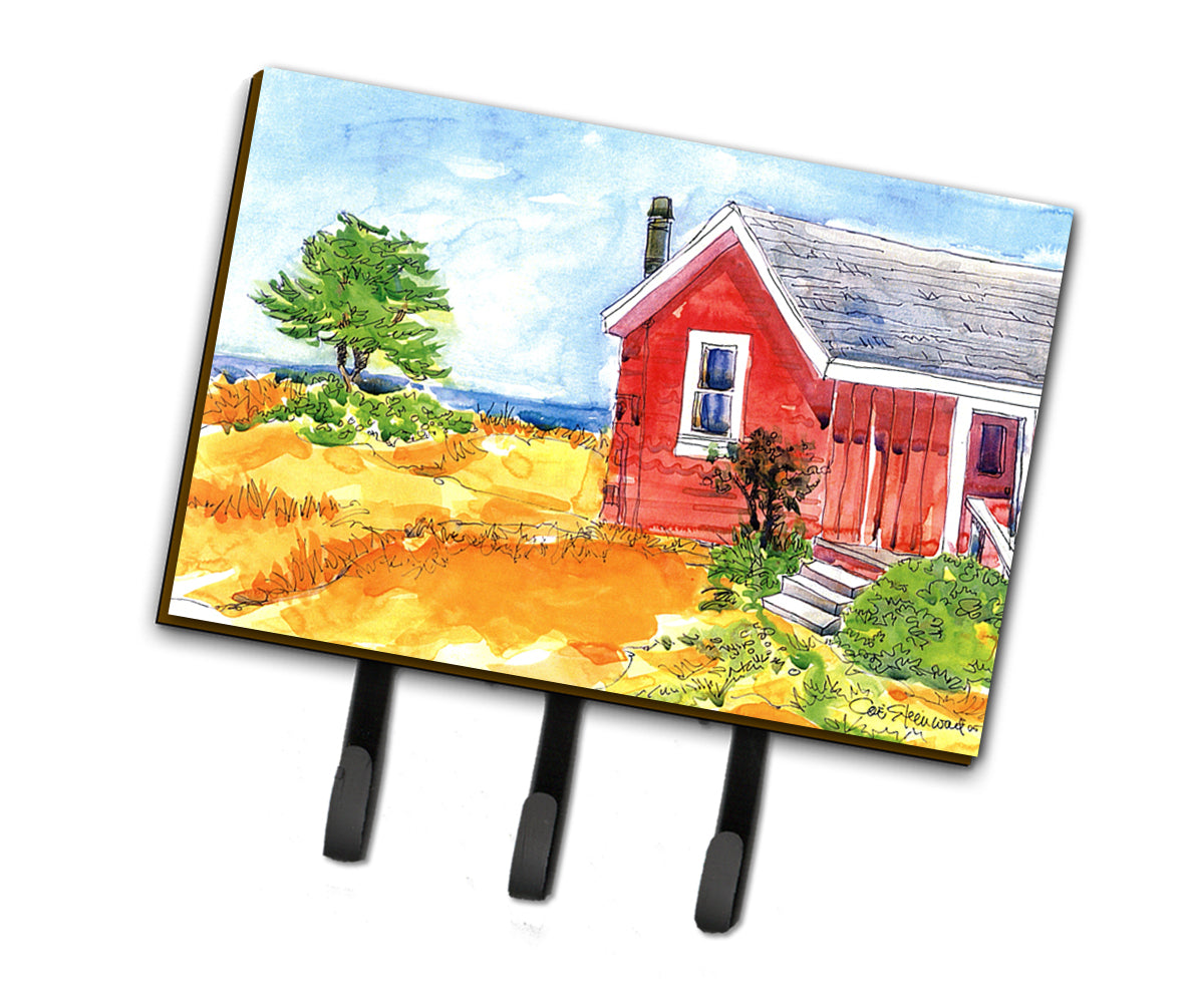 Old Red Cottage House at the lake or Beach Leash Holder or Key Hook  the-store.com.