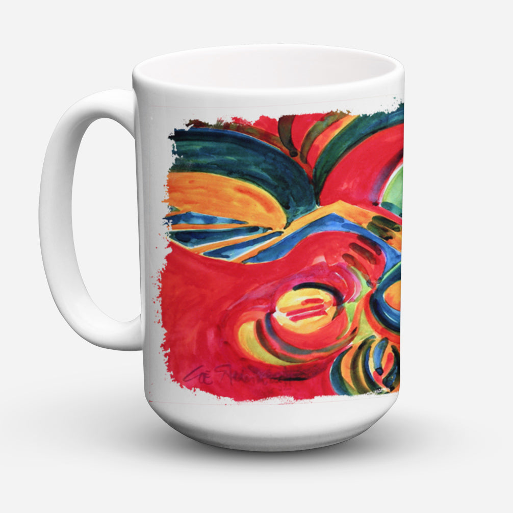 Red Flowers and berries Dishwasher Safe Microwavable Ceramic Coffee Mug 15 ounce 6043CM15  the-store.com.