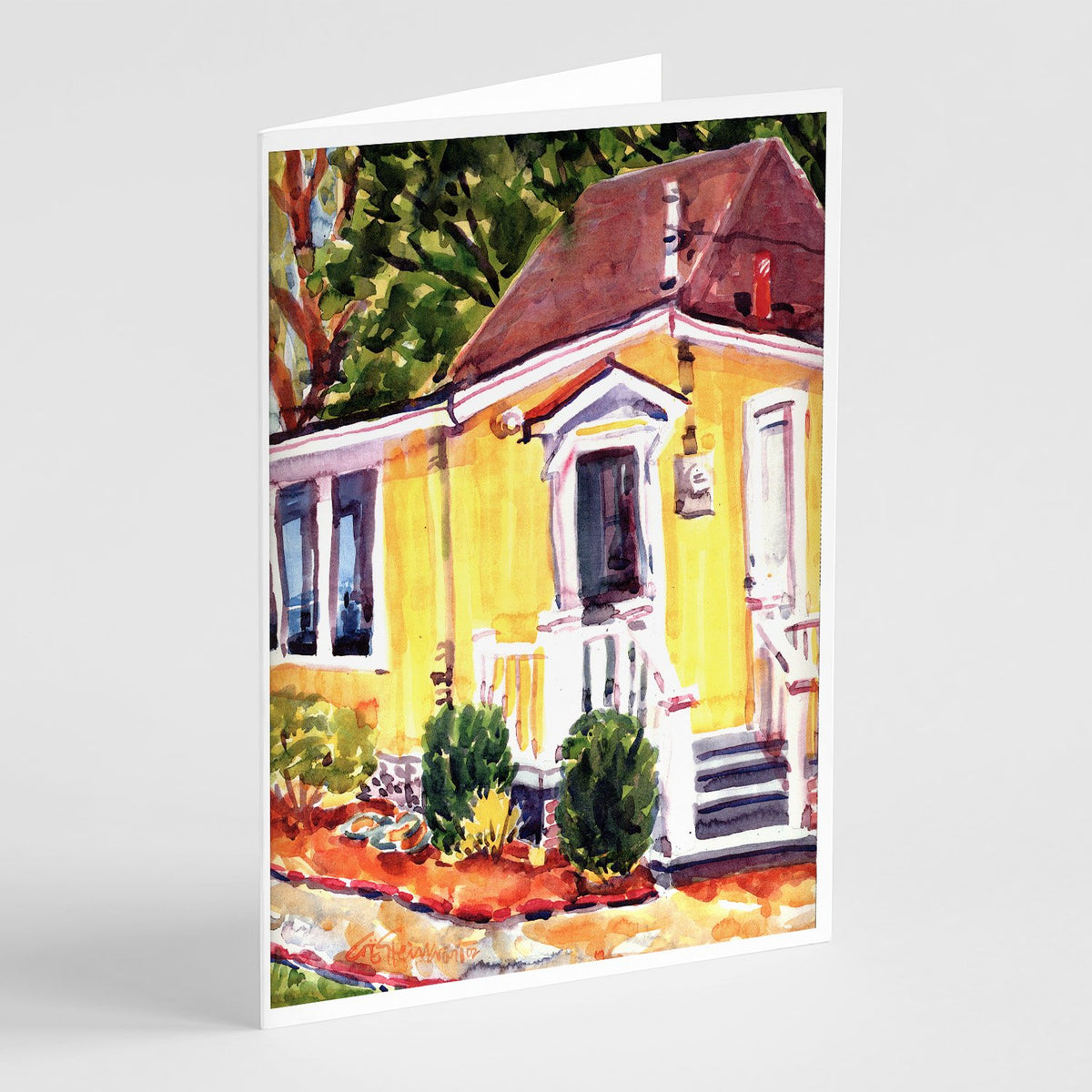 Buy this Yellow Cottage at the Beach Greeting Cards and Envelopes Pack of 8