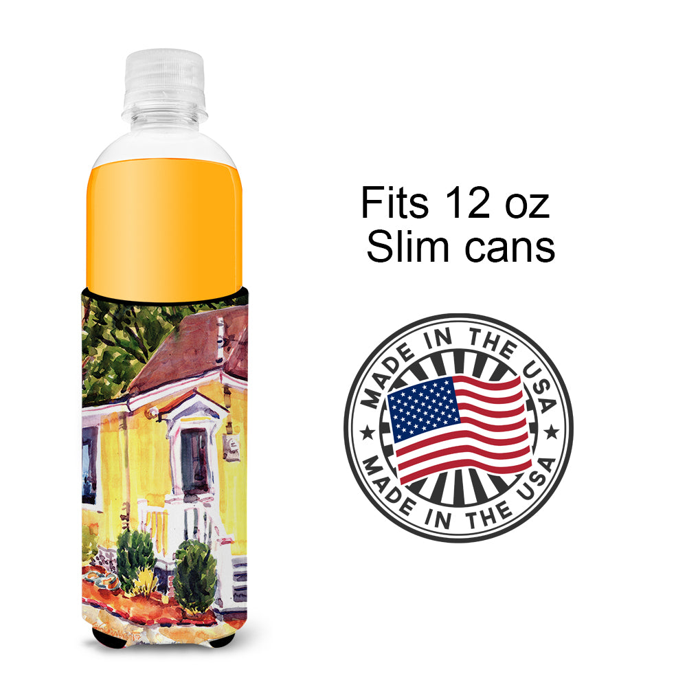 Yellow Cottage at the Beach Ultra Beverage Insulators for slim cans 6045MUK