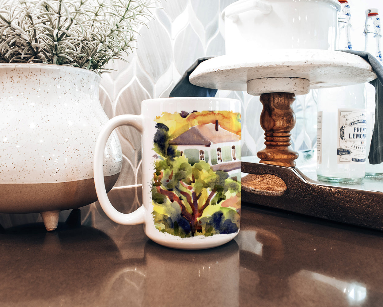 Houses Dishwasher Safe Microwavable Ceramic Coffee Mug 15 ounce 6046CM15