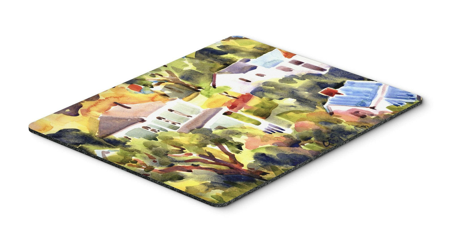Houses Mouse pad, hot pad, or trivet by Caroline's Treasures