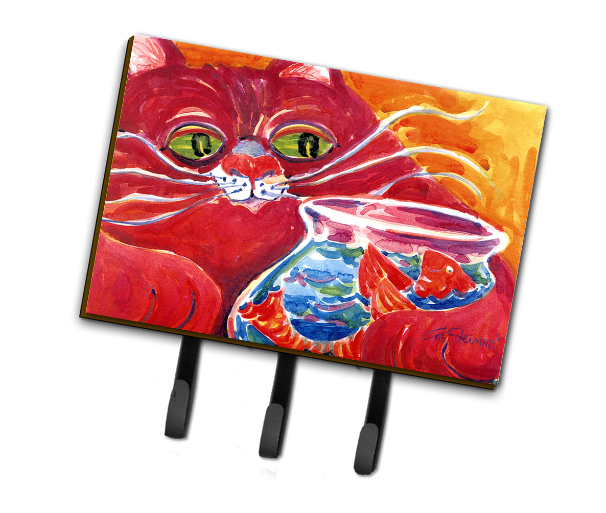Big Red Cat at the fishbowl Leash Holder or Key Hook