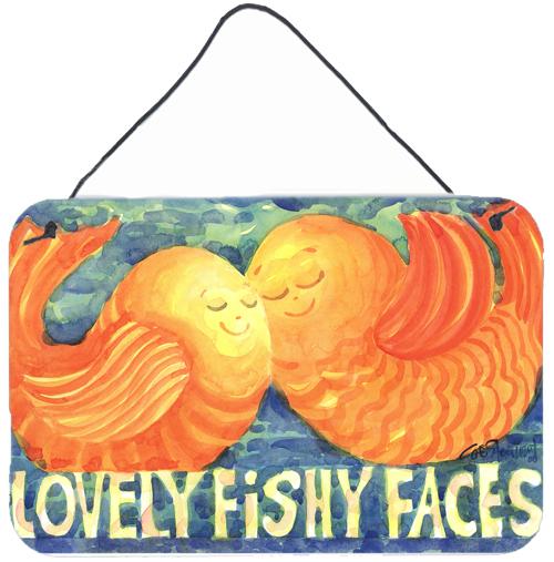 Fish - Kissing Fish Indoor Aluminium Metal Wall or Door Hanging Prints by Caroline&#39;s Treasures