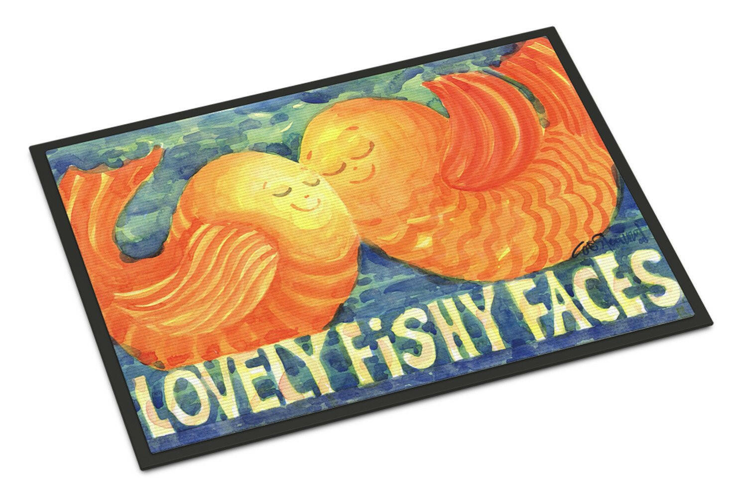 Fish - Kissing Fish Indoor or Outdoor Mat 18x27 Doormat - the-store.com
