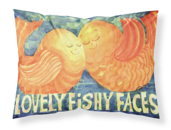 Fish - Kissing Fish Moisture wicking Fabric standard pillowcase by Caroline's Treasures