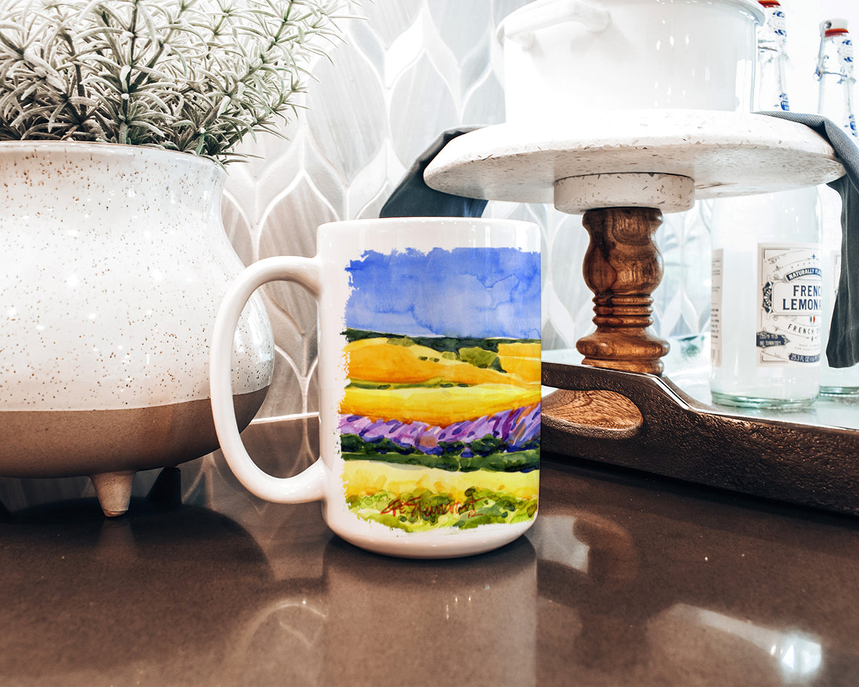 Landscape Dishwasher Safe Microwavable Ceramic Coffee Mug 15 ounce 6053CM15