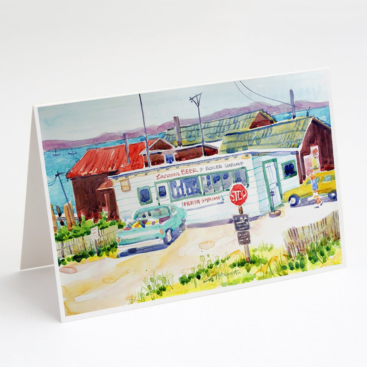 Buy this Seafood Shack for fresh shrimp Greeting Cards and Envelopes Pack of 8