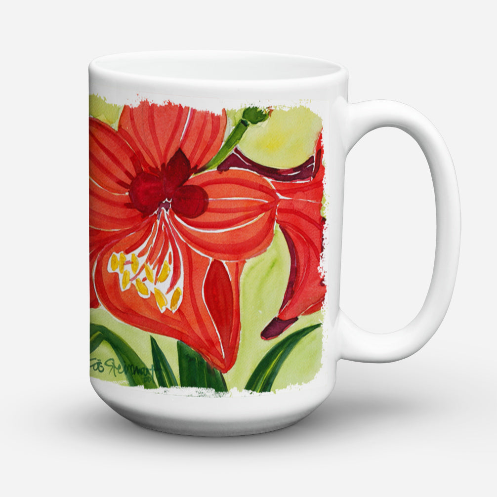 Flower - Amaryllis Dishwasher Safe Microwavable Ceramic Coffee Mug 15 ounce 6055CM15  the-store.com.