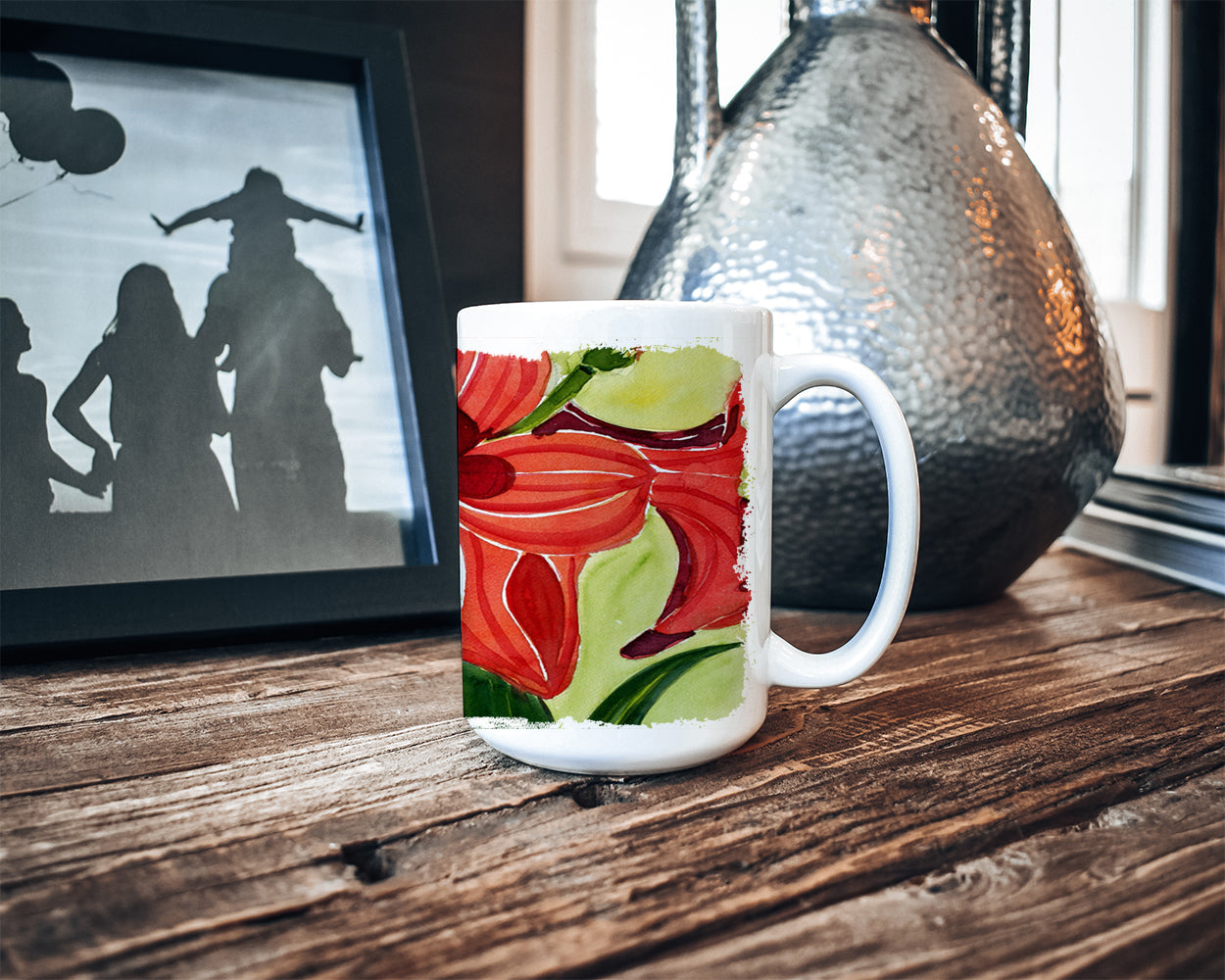 Flower - Amaryllis Dishwasher Safe Microwavable Ceramic Coffee Mug 15 ounce 6055CM15