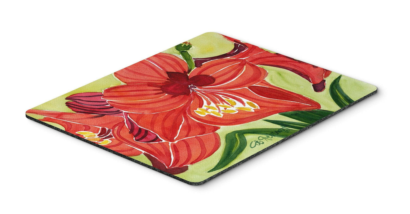 Flower - Amaryllis Mouse pad, hot pad, or trivet by Caroline's Treasures