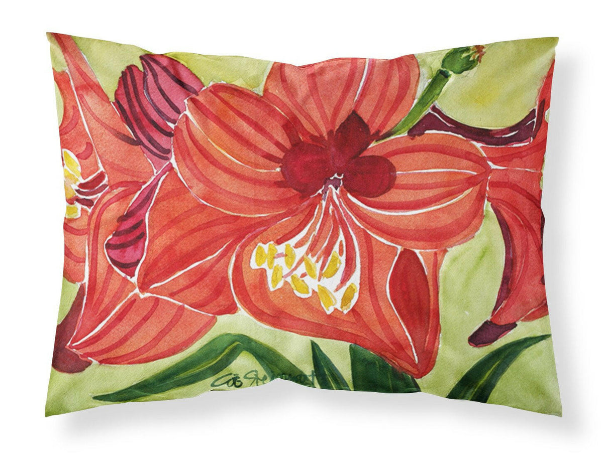 Flower - Amaryllis Moisture wicking Fabric standard pillowcase by Caroline&#39;s Treasures