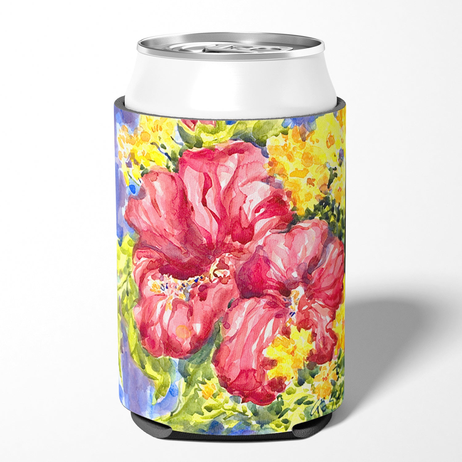 Flower - Hibiscus Can or Bottle Beverage Insulator Hugger.