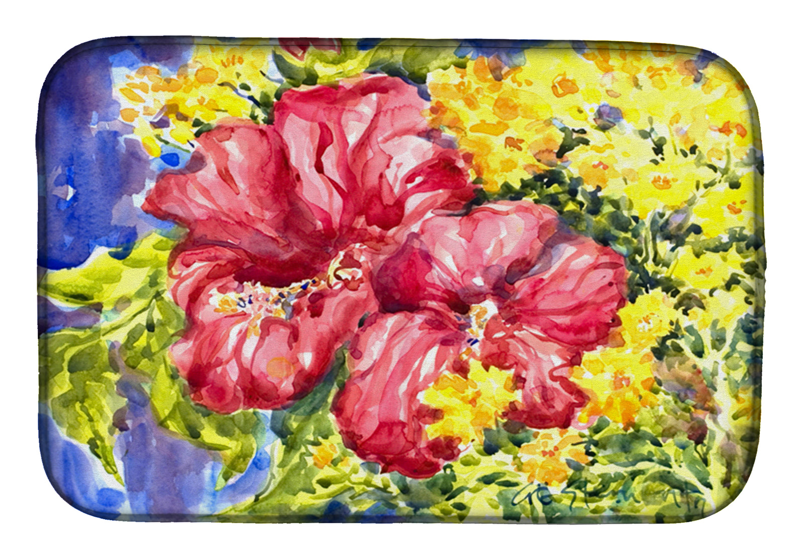 Flower - Hibiscus Dish Drying Mat 6056DDM  the-store.com.