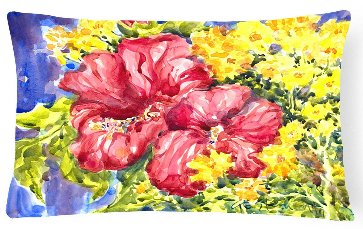 Flower - Hibiscus Decorative   Canvas Fabric Pillow by Caroline&#39;s Treasures