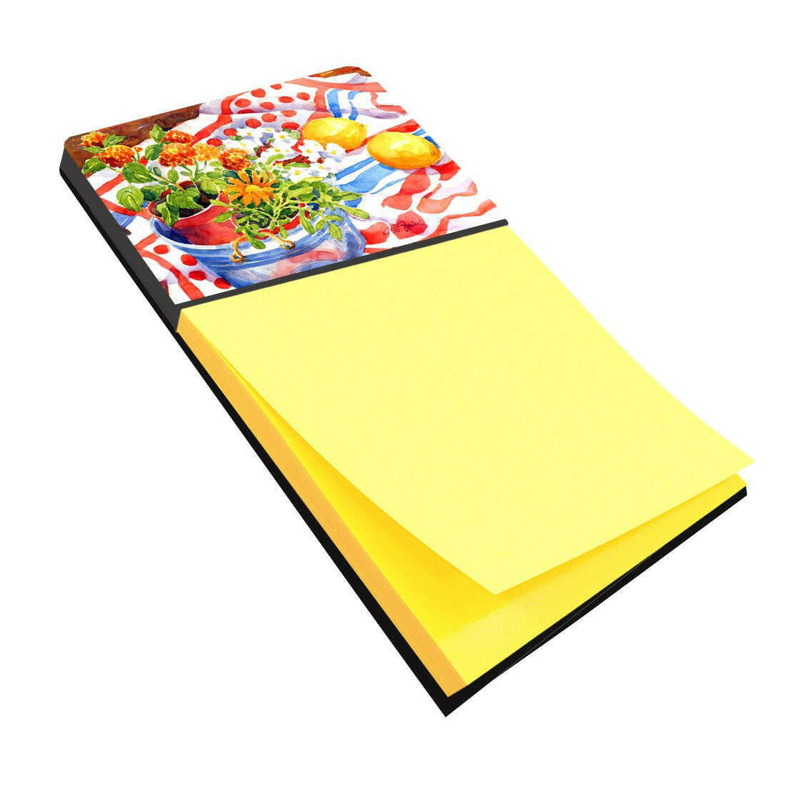 Flowers with a side of lemons Refiillable Sticky Note Holder or Postit Note Dispenser 6058SN by Caroline's Treasures