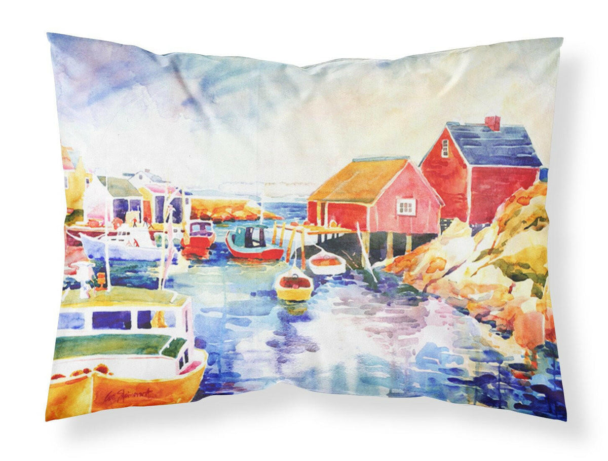 Boats at Harbour with a view Moisture wicking Fabric standard pillowcase by Caroline&#39;s Treasures