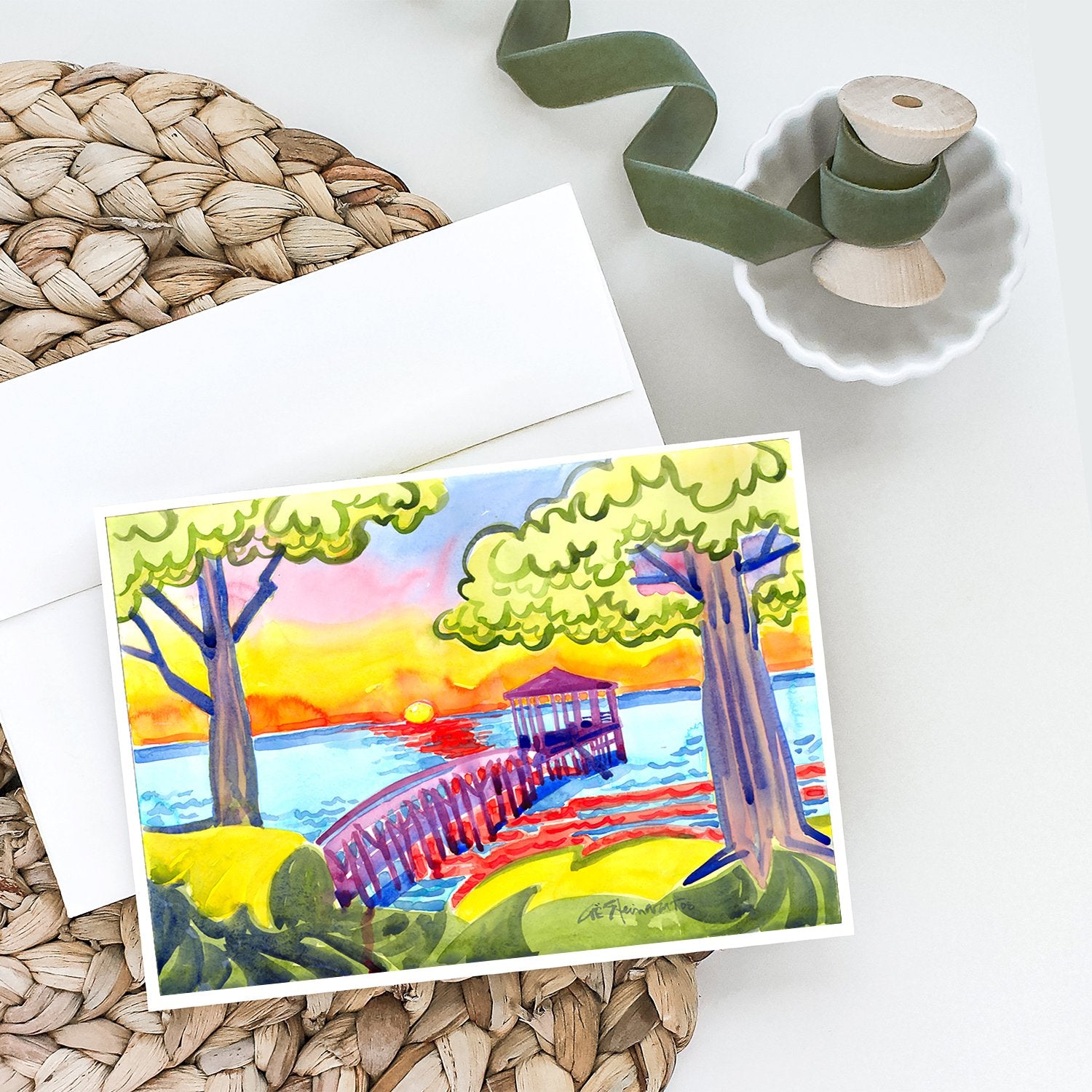 Dock at the pier Greeting Cards and Envelopes Pack of 8 - the-store.com