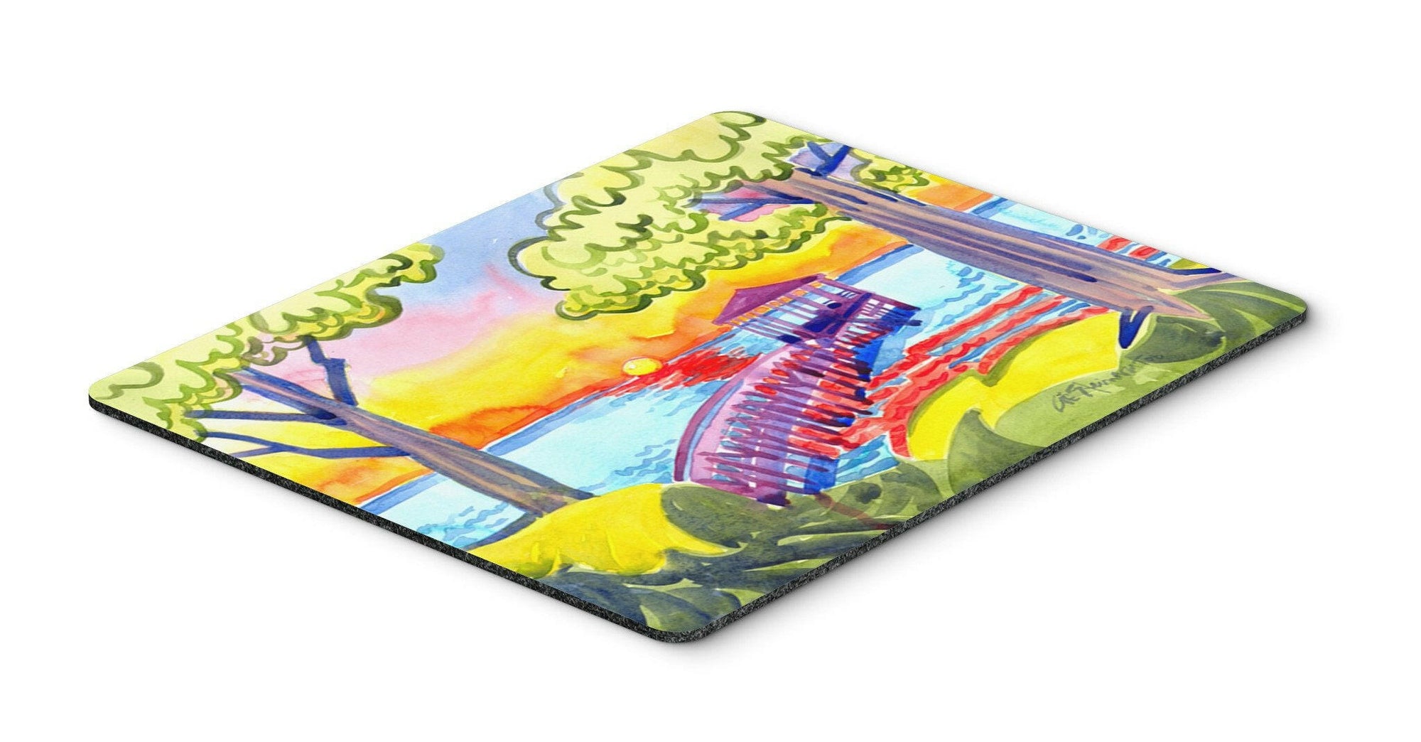 Dock at the pier Mouse pad, hot pad, or trivet by Caroline's Treasures