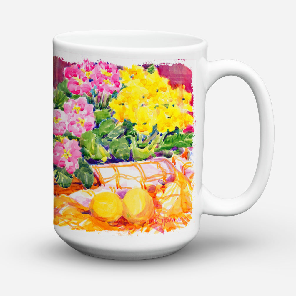 Flower - Primroses Dishwasher Safe Microwavable Ceramic Coffee Mug 15 ounce 6061CM15  the-store.com.
