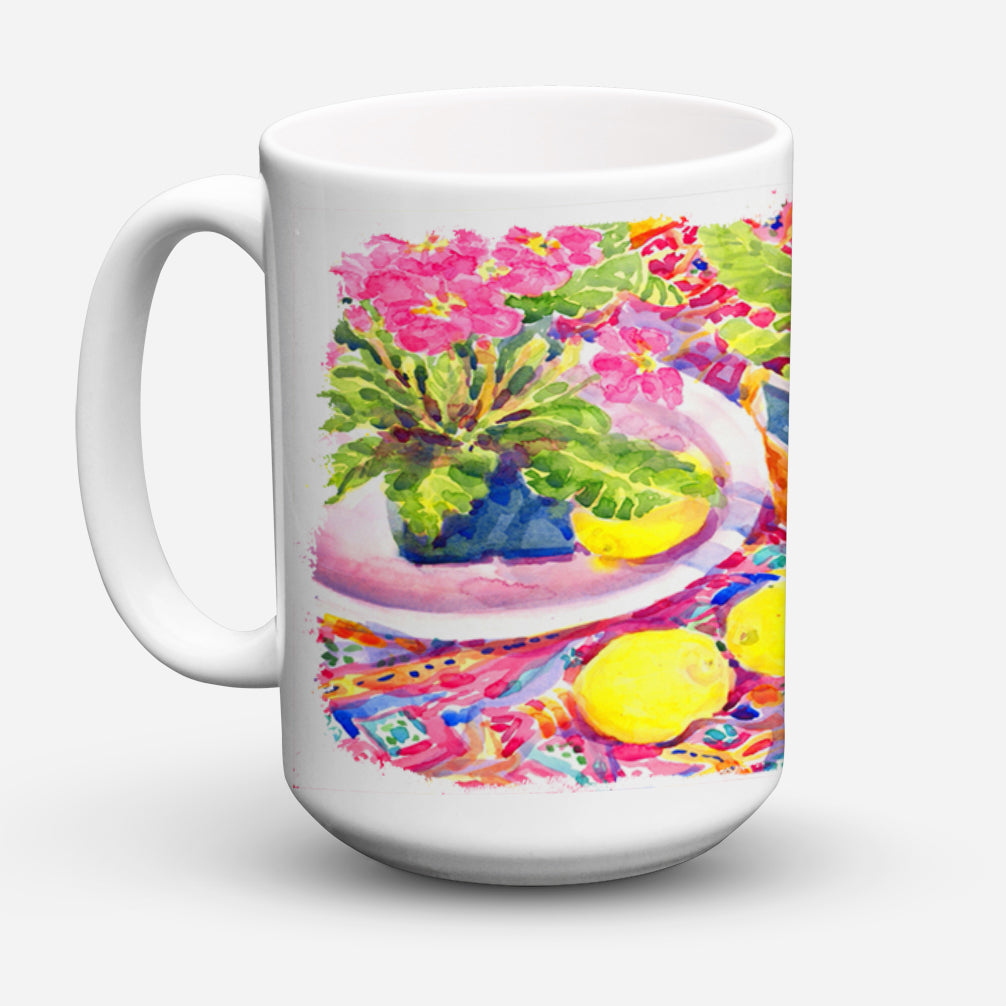 Flower - Primroses Dishwasher Safe Microwavable Ceramic Coffee Mug 15 ounce 6062CM15  the-store.com.