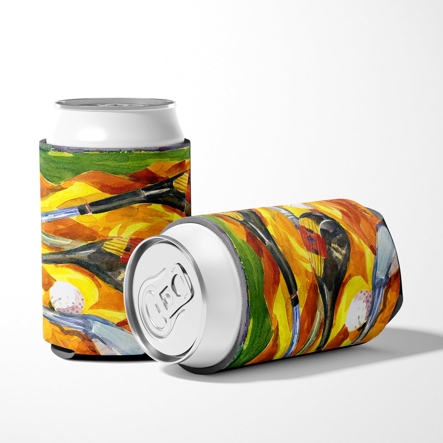 Golf Clubs Golfer Can or Bottle Beverage Insulator Hugger.